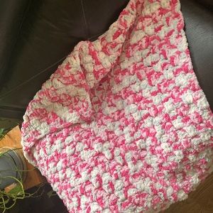 Hand crocheted baby throw